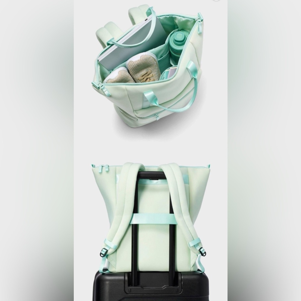 Faux Neoprene Backpack Mint Green - Picture 2 of 2